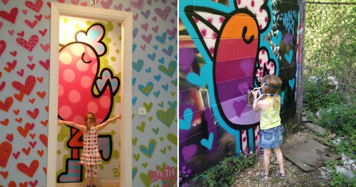 untitled design 18.png?resize=1200,630 - Une fillette de 10 ans peint de jolis graffitis de poulets dans toute la ville