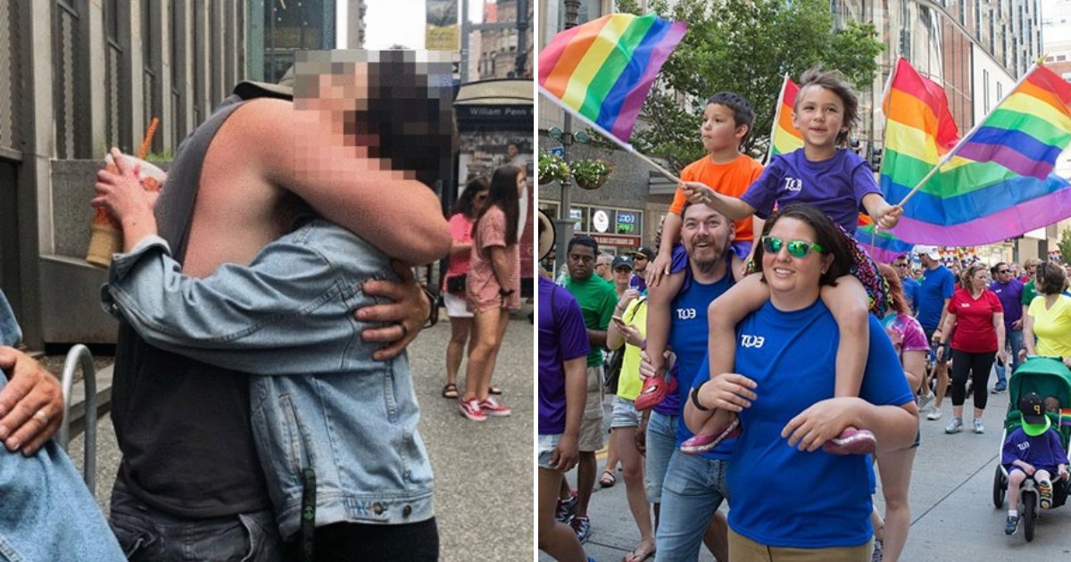 untitled design 29.png?resize=1200,630 - LGBT Supporter Was Offering Free 'Dad Hugs' To Activists At Pride Parade