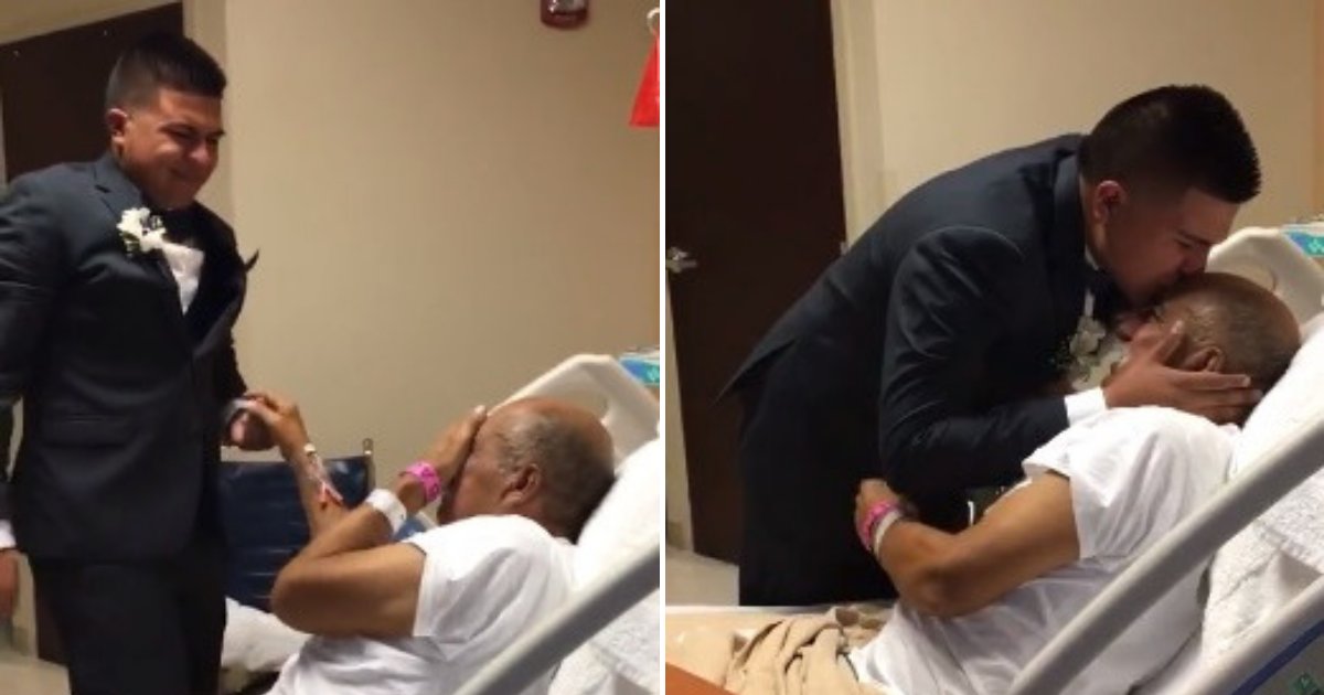 untitled design 5.png?resize=1200,630 - Un garçon fait une visite surprise à son grand-père à l'hôpital avant d'aller à son bal de promo