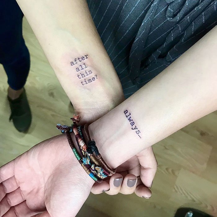Matching Tattoos With A Quote From Harry Potter