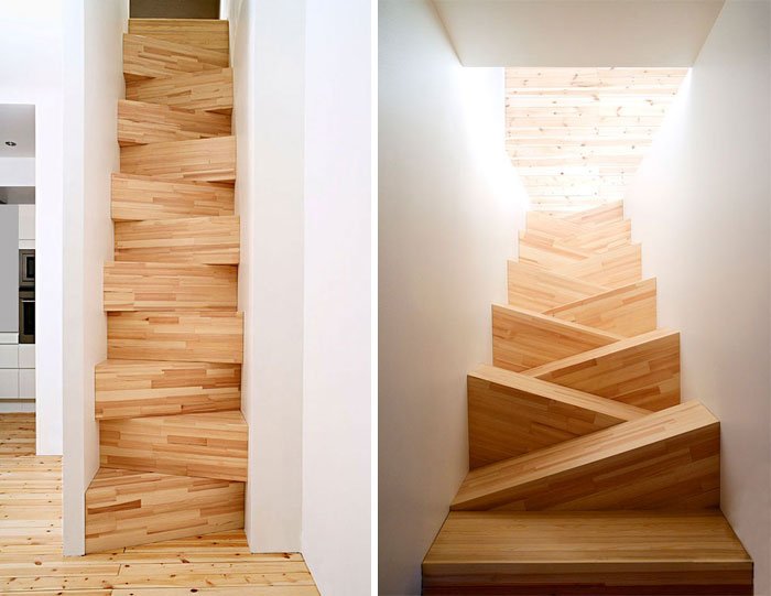 Ces escaliers en pente
