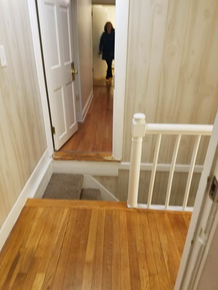 This Flight Of Stairs Outside A Door Is Death Waiting To Happen