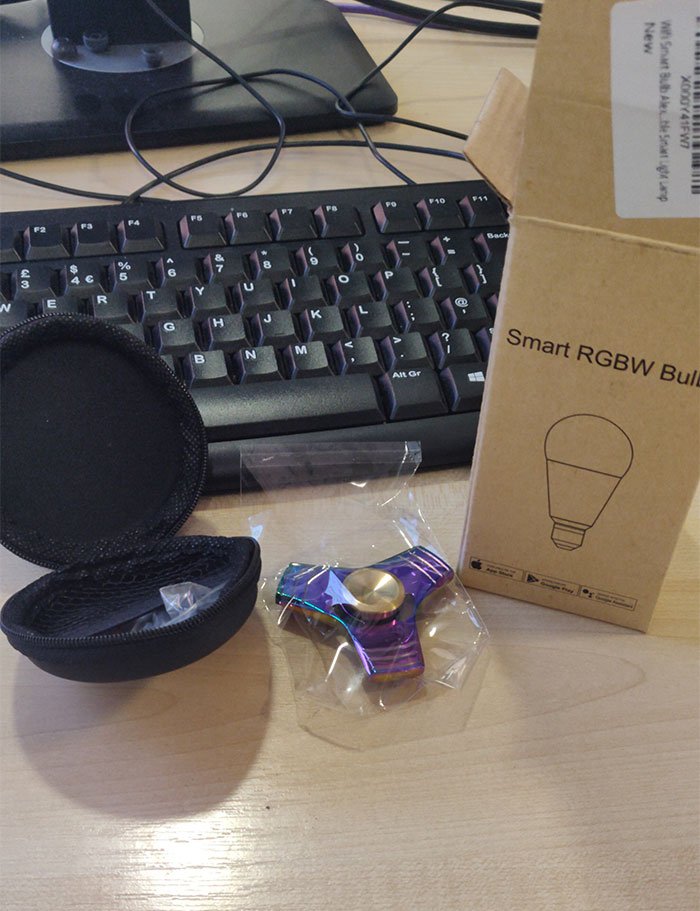 I Ordered A Smart Light Bulb And Got A Chrome Fidget Spinner In A Light Bulb Box