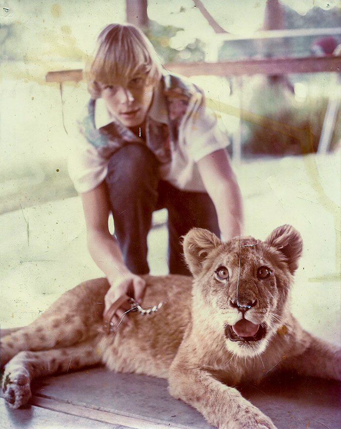 My Father And His Pet Lion Priscilla, California 1970