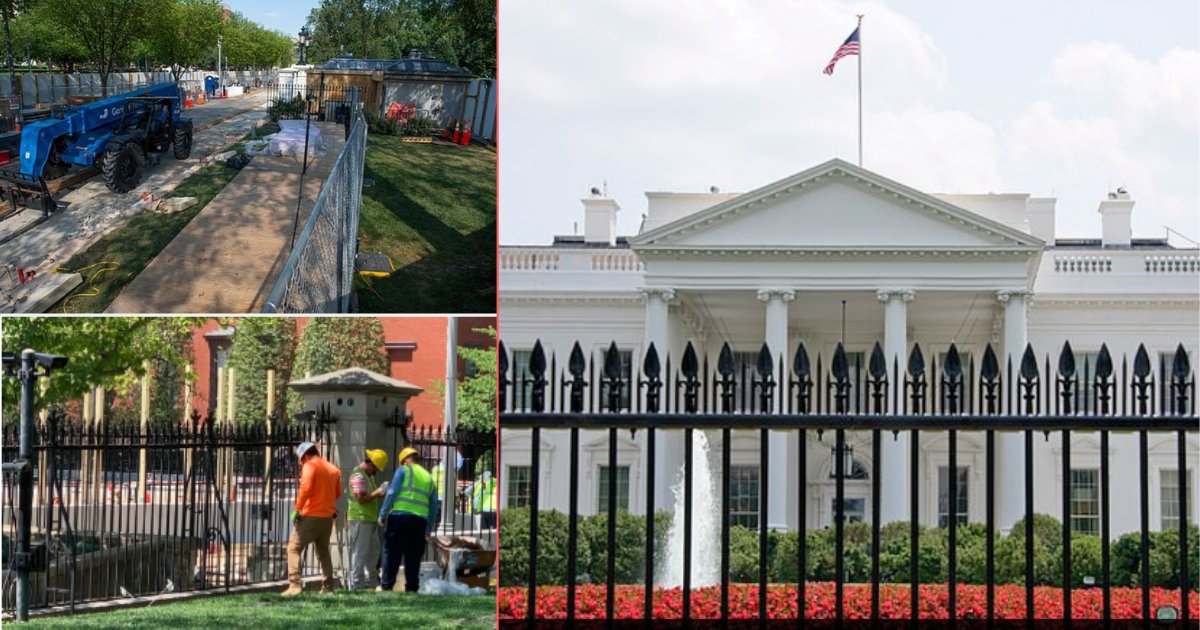 21y6.png?resize=412,275 - Construction of $64 Million 13 Feet Fence Around The White House Began For Increased Security