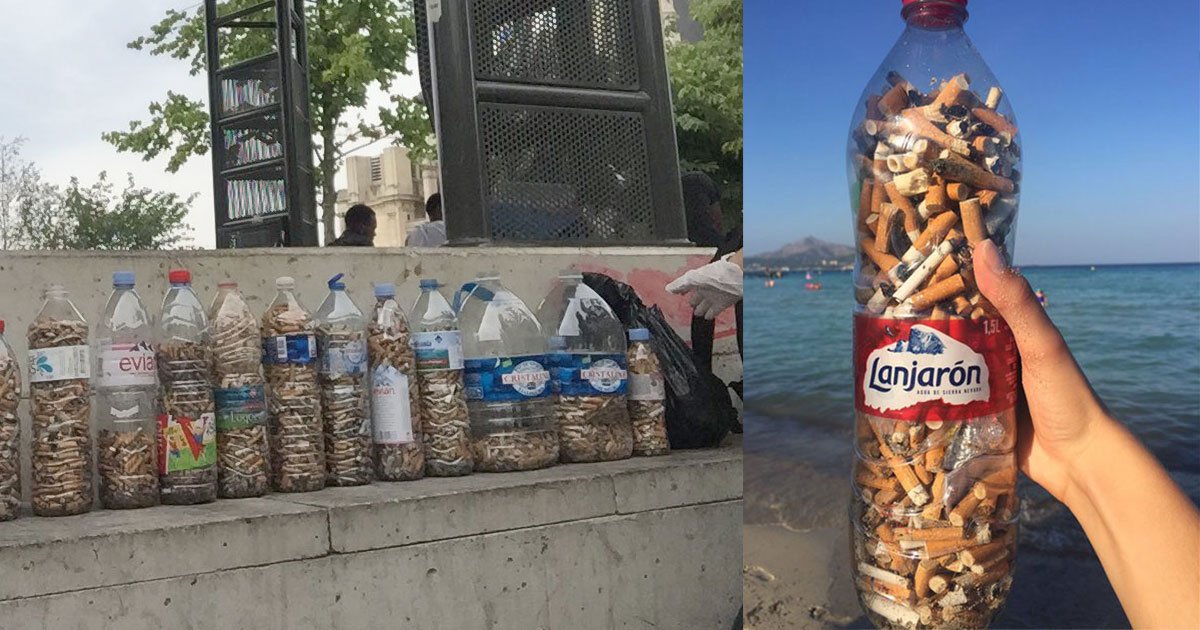 a group of teens started viral fillthebottle challenge to clean up discarded cigarette butts.jpg?resize=1200,630 - A Group Of Teens Started #FillTheBottle Challenge To Clean Up Discarded Cigarette Butts