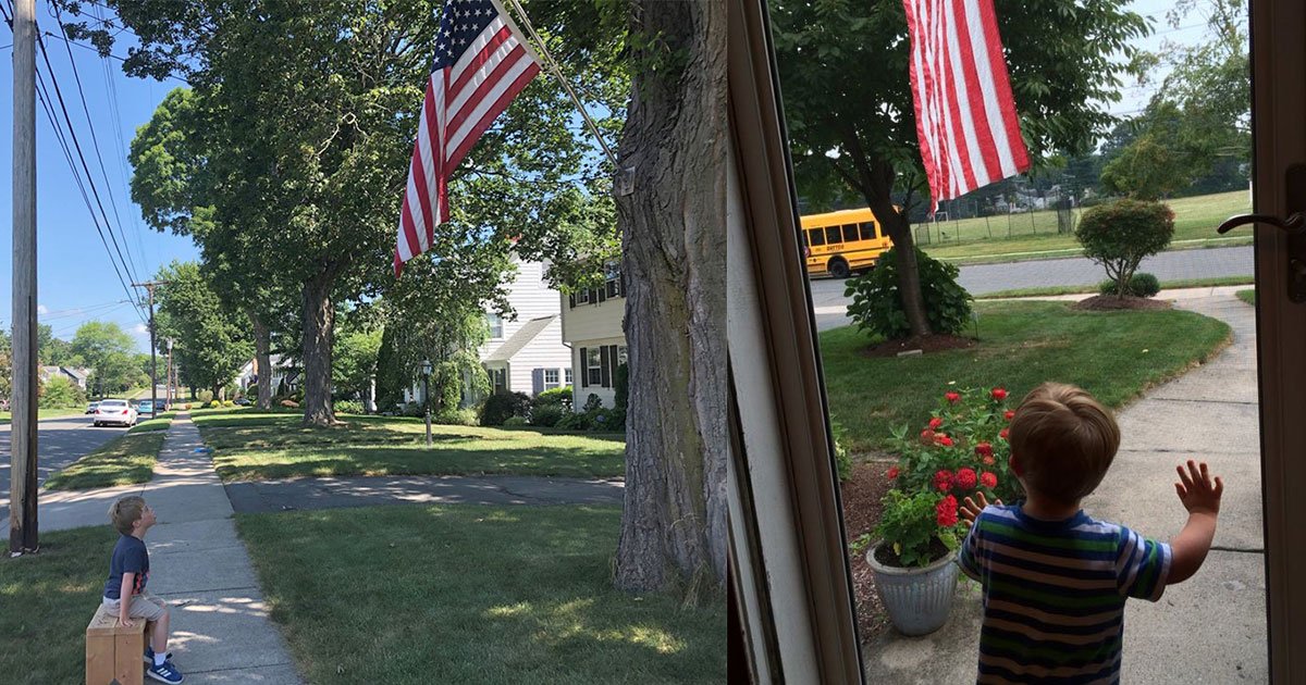 autistic boy with down syndrome loves american flag so a stranger built a bench for him to watch it fly.jpg?resize=412,275 - Boy With Autism Loved The American Flag So Much That The Neighbors Built A Bench For Him To Watch It Fly