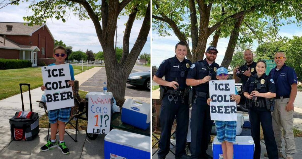 beer5.png?resize=1200,630 - Neighbors Called Cops To Report 11-Year-Old Boy Selling Beer, Officers Laughed And Posed For Photos With Him