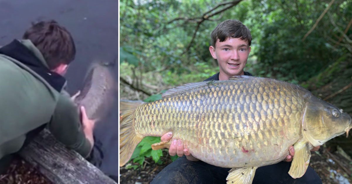 biggest fish.jpg?resize=412,232 - Un adolescent de 15 ans pêche le plus gros poisson pris dans cette rivière depuis 1856