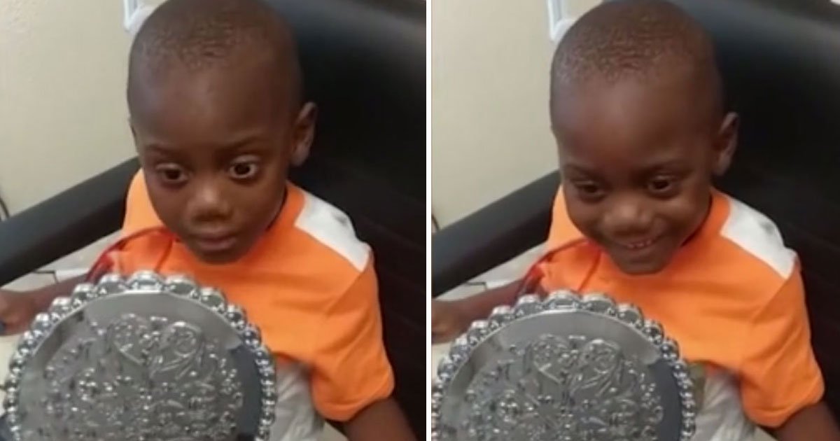boy prosthetic eye.jpg?resize=412,275 - Five-Year-Old Boy - Who Lost His Right Eye To A Rare Cancer - Got A New Prosthetic Eye