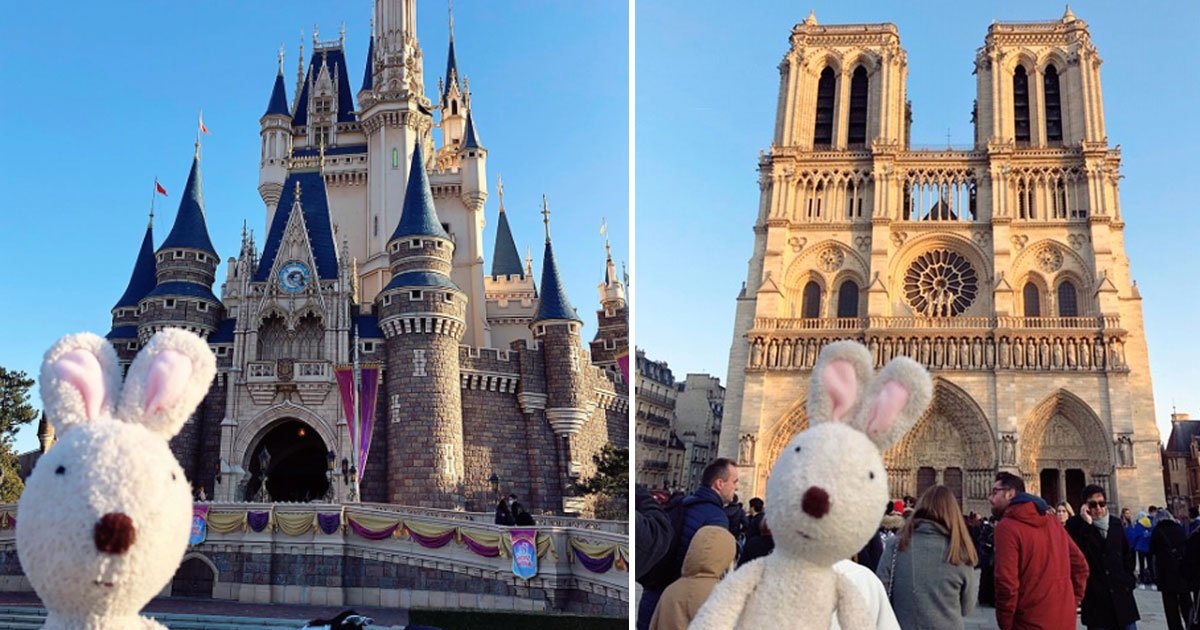 bunny otter landmark pictures.jpg?resize=412,275 - Adorable Bunny Shares His Holiday Pictures Taken In Front Of Iconic Landmarks On His Instagram
