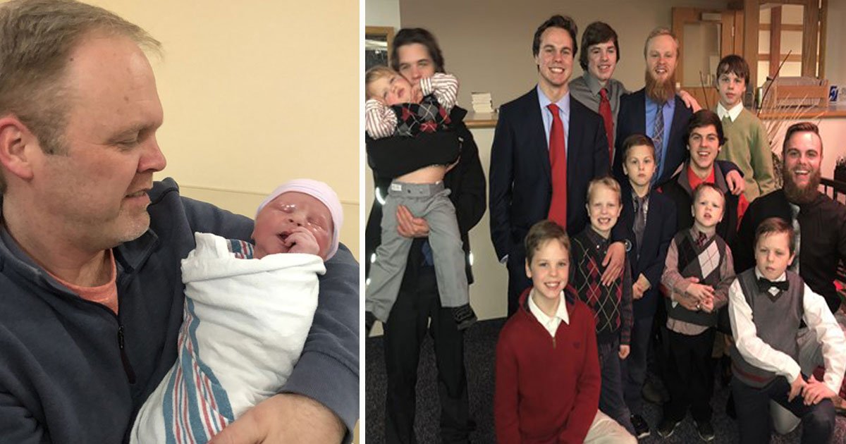 couple welcomes 14th son.jpg?resize=412,232 - A Couple From Michigan Welcomed Their 14th Child And The Baby Was A Boy Again