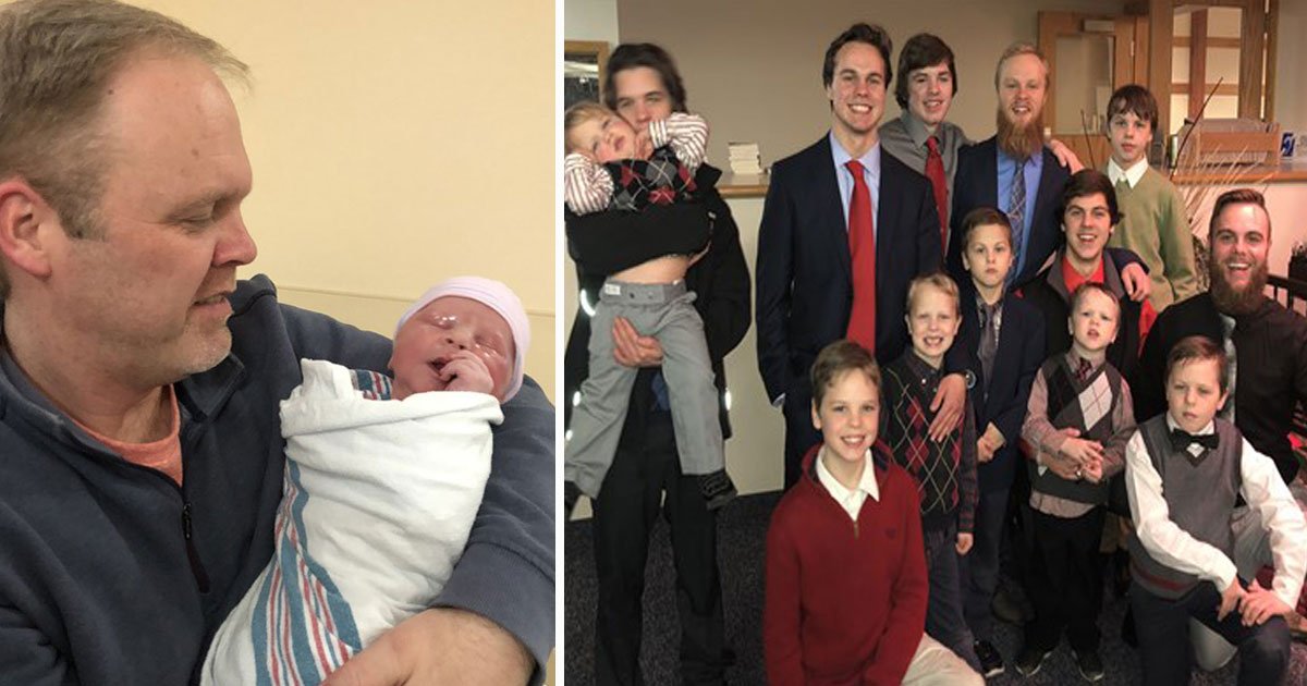 couple welcomes 14th son.jpg?resize=412,275 - A Couple From Michigan Welcomed Their 14th Child And The Baby Was A Boy Again
