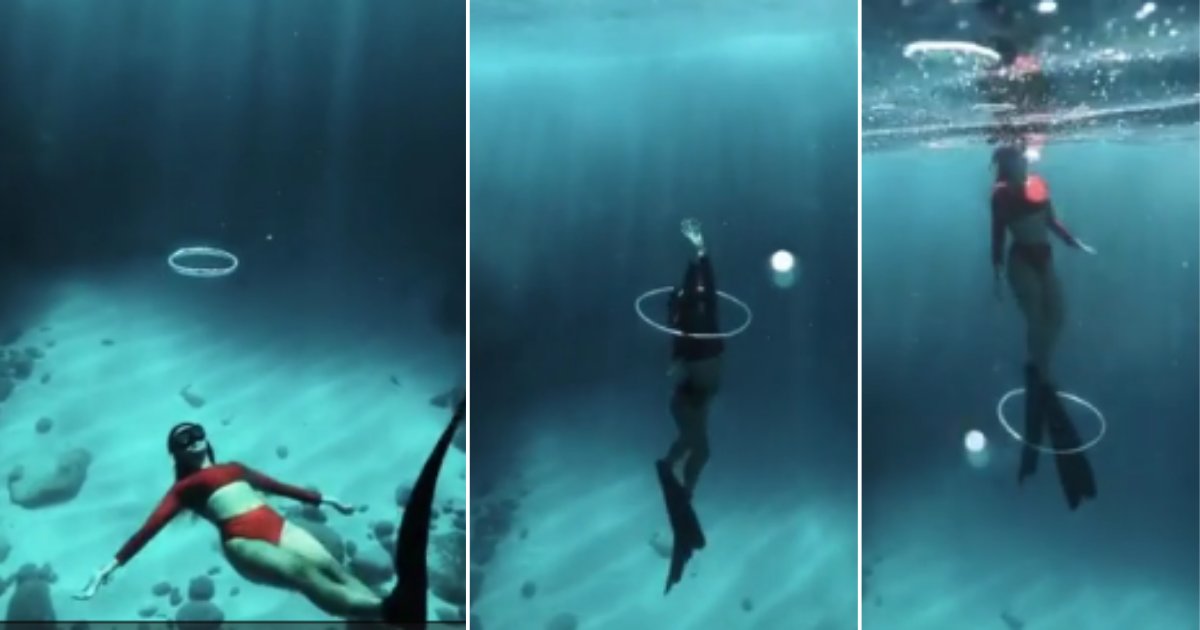 d 3 7.png?resize=412,275 - A Diver Swam Through An Air Bubble In Majestic Fashion