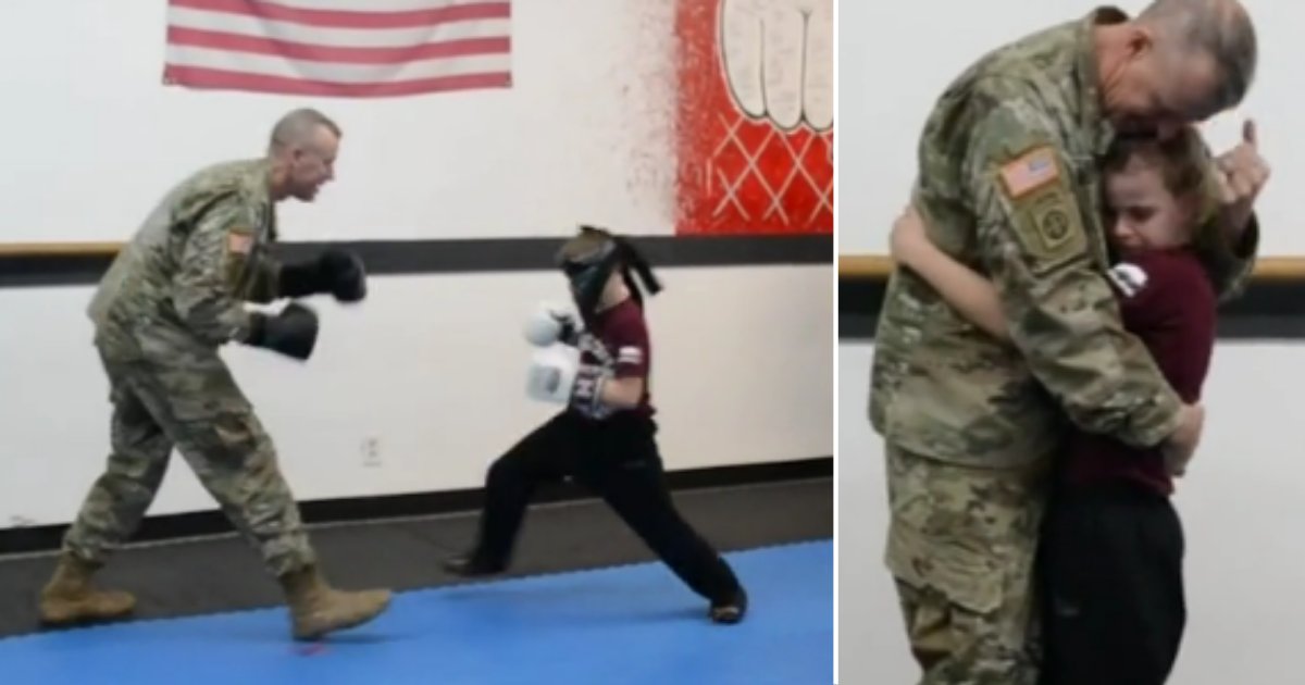 d 4 2.png?resize=1200,630 - The Soldier Dad of a 9-Year Old Decides to Surprise His Son at the Taekwondo Class