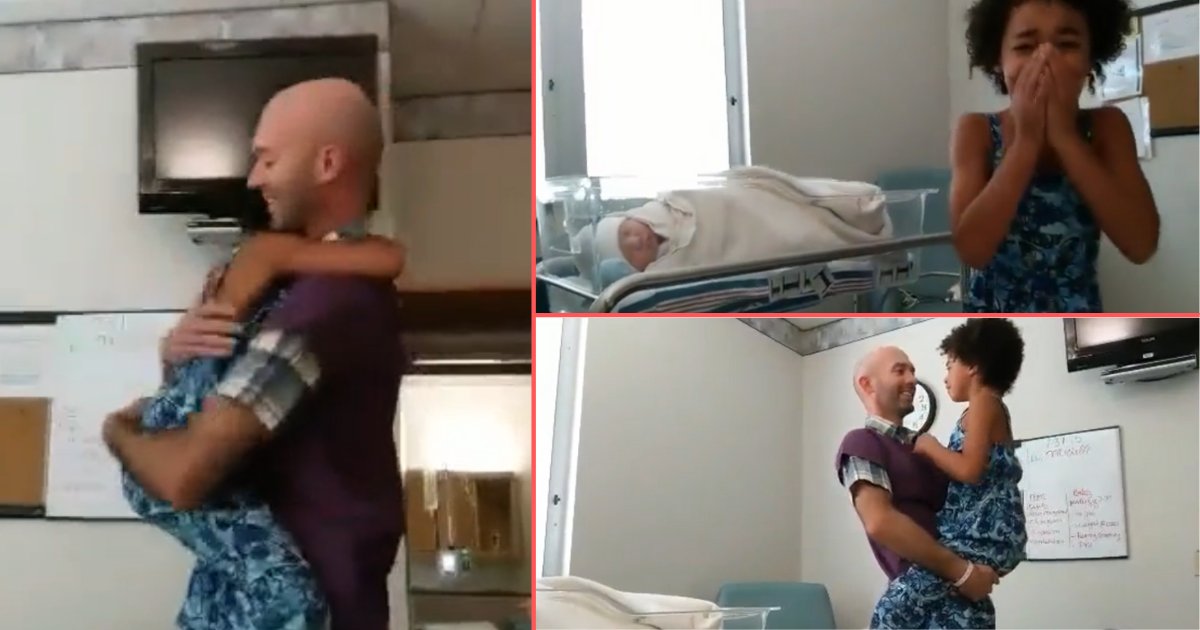 d3 5.png?resize=412,275 - Heartwarming Moment When A Young Girl Meets Her Baby Brother for the First Time and Is Surprised By Her Dad's Return