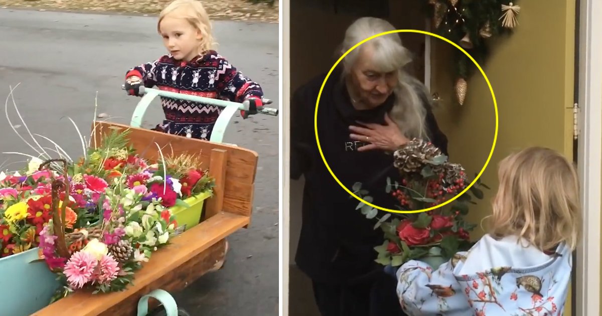 ffsdss.jpg?resize=412,232 - Cette fillette récupère les bouquets invendables pour les offrir aux personnes âgées