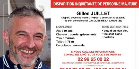 gilles juillet.jpg?resize=412,275 - Le corps sans vie de Gilles Juillet a été retrouvé deux jours après l'appel à témoins de la police bretonne