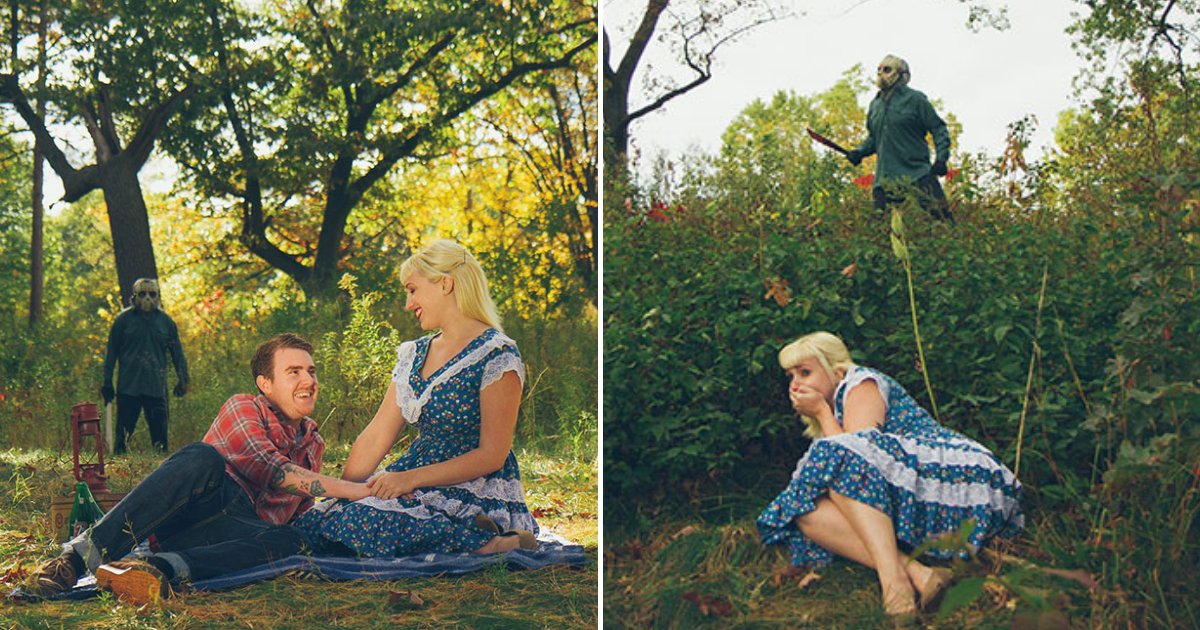 gray17.png?resize=1200,630 - Ce couple amusant a eu la séance photos de fiançailles la plus effrayante de tous les temps