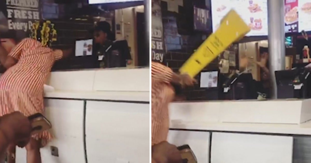 kfc brawl.jpg?resize=412,275 - Woman In Hair Rollers Attacked A KFC Worker In Brixton