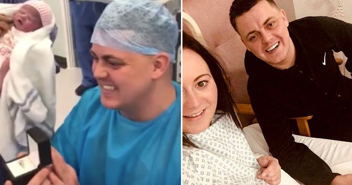 man proposed girlfriend.jpg?resize=412,232 - Man Proposed His Girlfriend Moments After She Gave Birth To Their First Child