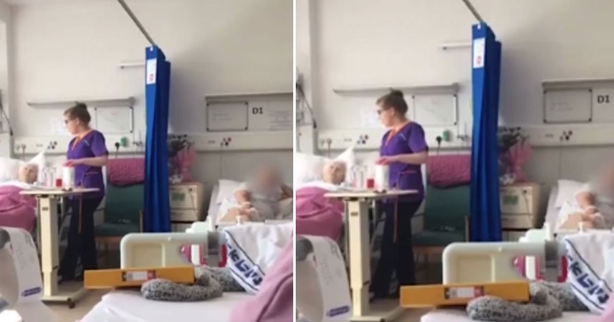 nurse comforts patient amazing grace.jpg?resize=412,232 - Une infirmière réconforte une patiente âgée avec une interprétation émouvante de "Amazing Grace"