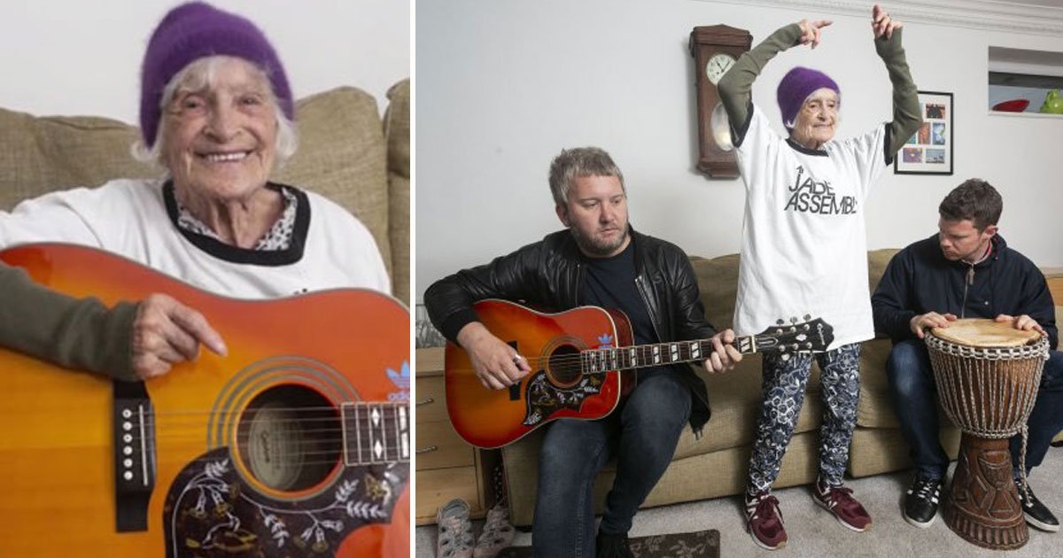oldest groupie.jpg?resize=412,232 - 92-Year-Old Woman Plans To Follow Her Favourite Rock Band On Tours Until She Dies