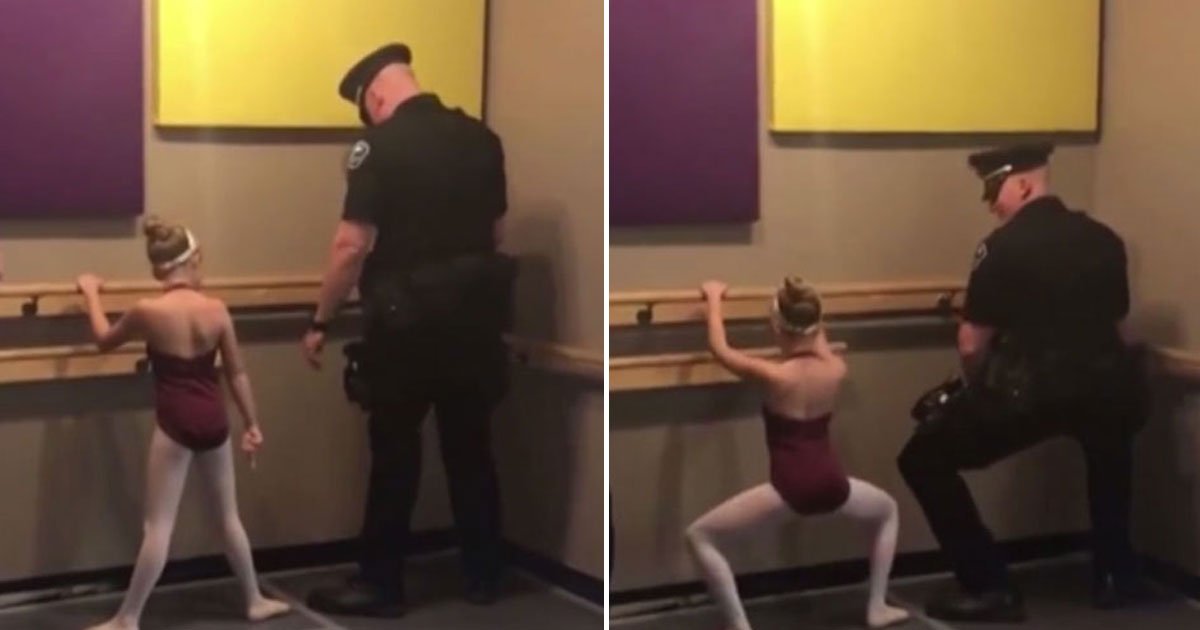 police officer dance daughter.jpg?resize=412,275 - Police Officer Attended A Dance Class With His Daughter 