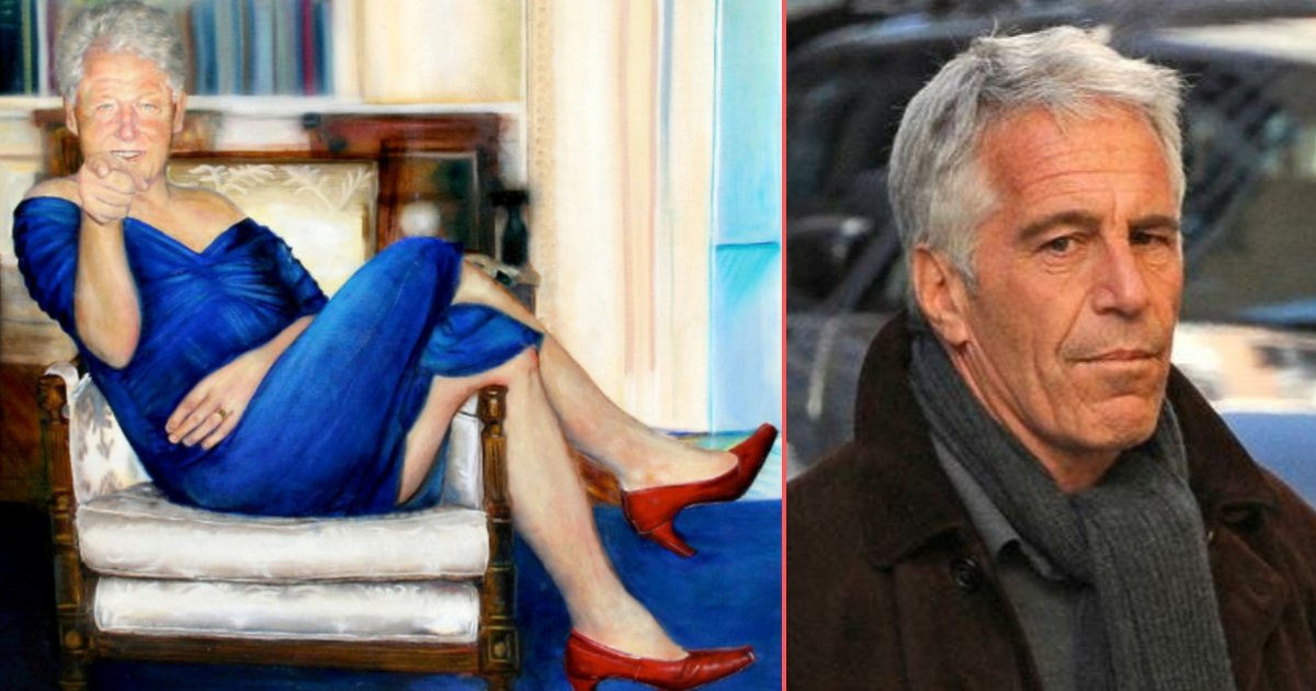 bill clinton portrait blue dress