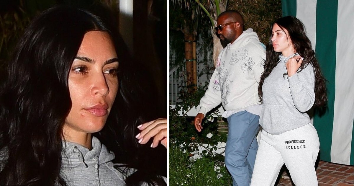 s5 7.png?resize=1200,630 - Kim Kardashian Stepped Out In A Makeup-Free Look For Dinner With Injured Kanye West