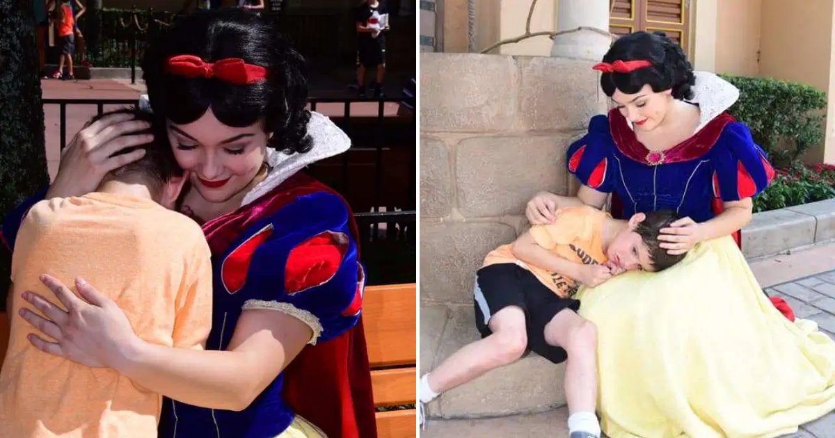 snow5.png?resize=1200,630 - Snow White Comforts 6-Year-Old Boy With Autism When He Started To Have A 'Meltdown' At Disney World