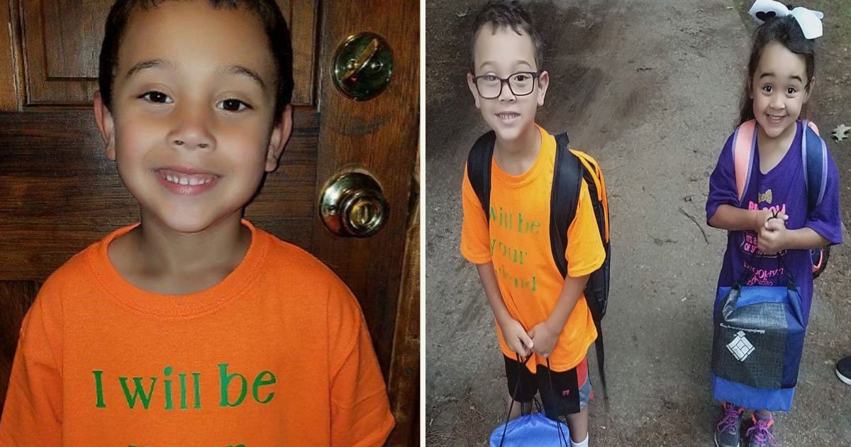 untitled 1 55.jpg?resize=1200,630 - Un garçon de 6 ans portait un t-shirt avec le message le plus mignon lors de son premier jour d'école