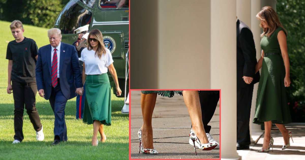 untitled design 7 10.png?resize=1200,630 - Bonafide Fashionista Melania Trump Was Spotted in Sky-High Heels with A Casual Outfit