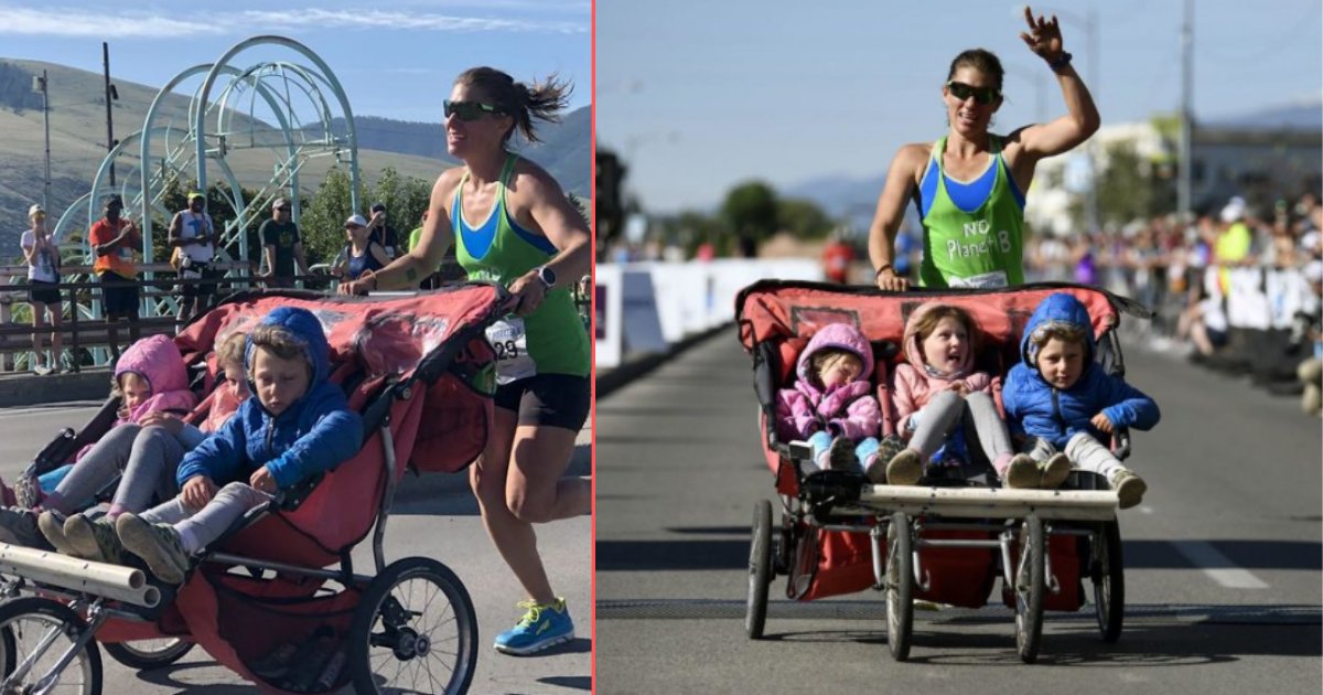untitled design 7 12.png?resize=1200,630 - Cynthia Arnold a couru un marathon avec trois enfants dans une poussette