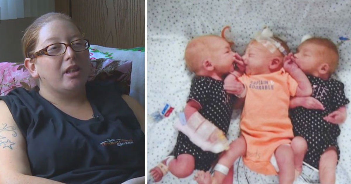 woman birthtriplets.jpg?resize=412,275 - Woman Gave Birth To Triplets Without Realizing She Was Pregnant For 34 Weeks