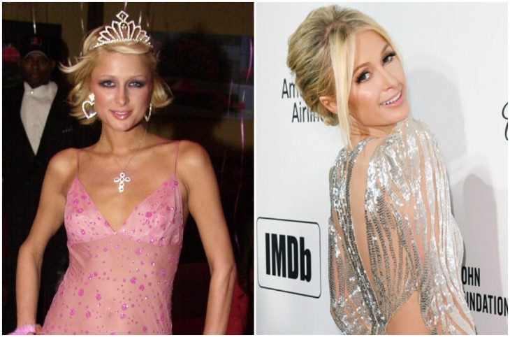 Paris Hilton a principios del 2000 y ahora