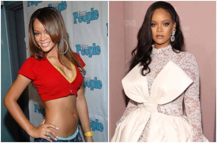 Rihanna a principios del 2000 y ahora