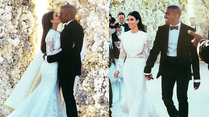 Kim Kardashian y kanye west el día de su boda