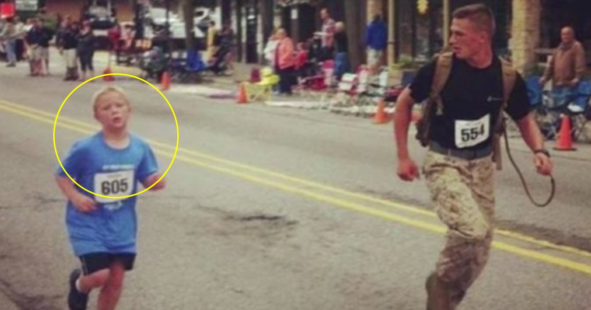 a 3.jpg?resize=412,232 - Amazing Moment When A Marine Helped A Boy Who Got Separated From His Friends In Marathon