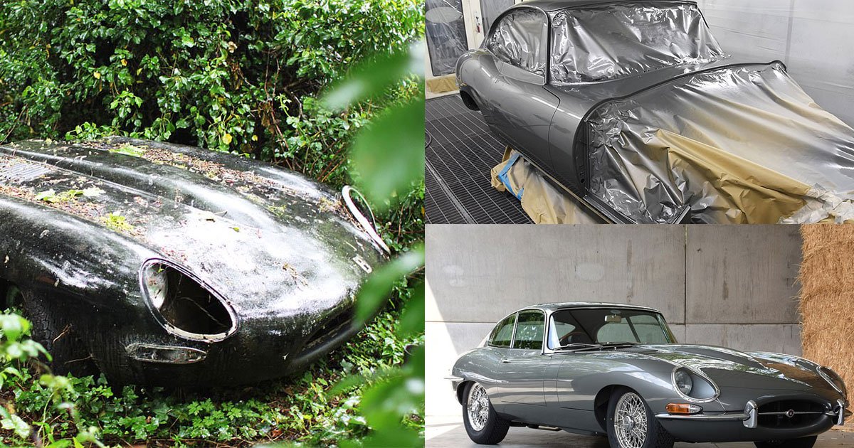 abandoned jaguar discovered in the forest undergrowth is now restored and worth over 100000.jpg?resize=1200,630 - Une voiture abandonnée trouvée dans une forêt vaut plus de 108 000 €