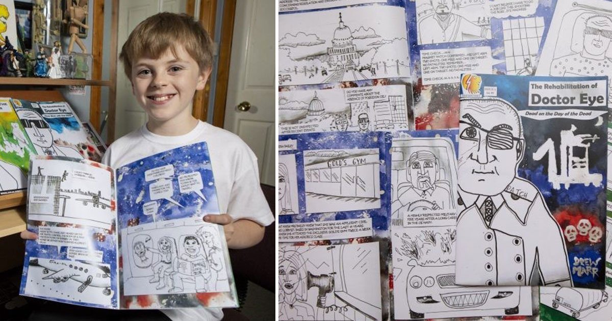 boy sells own crations.jpg?resize=412,232 - Ten-Year-Old Sells Comic Books Around The World That He Makes In His Bedroom