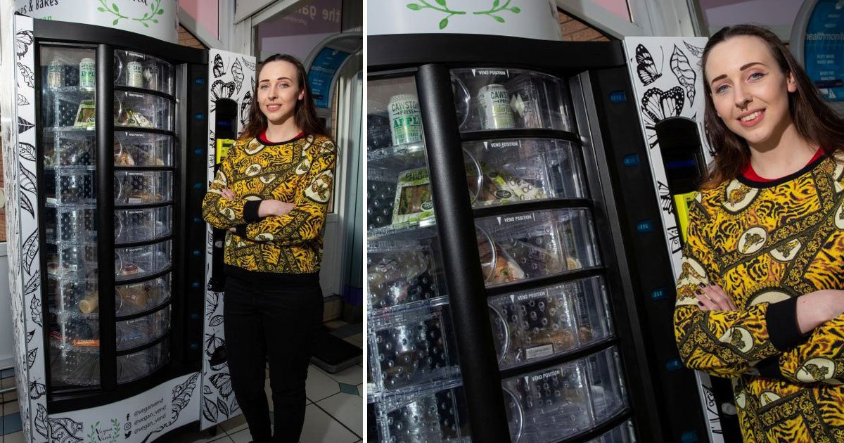 britain vegan machines vending.jpg?resize=1200,630 - Woman Created Britain’s First Vegan Vending Machine That She Stocks With Sandwiches, Wraps, And Baked Goods