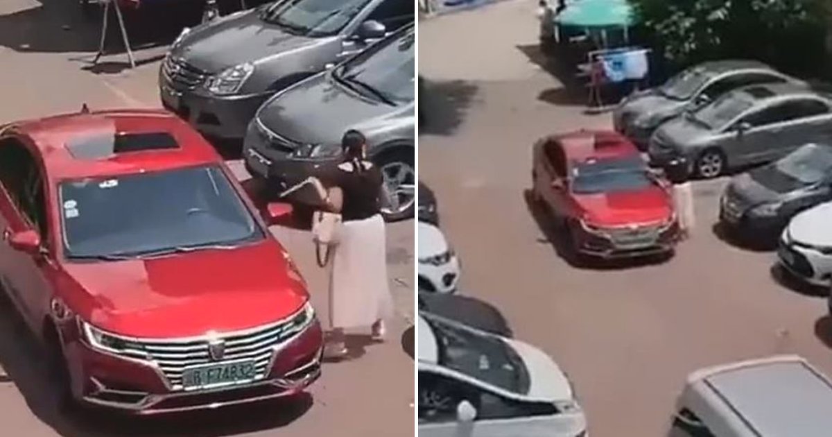 careful4.png?resize=1200,630 - Woman Is Filmed Using A Tape Measure To Check Whether Her Car Would Fit Into A Parking Space