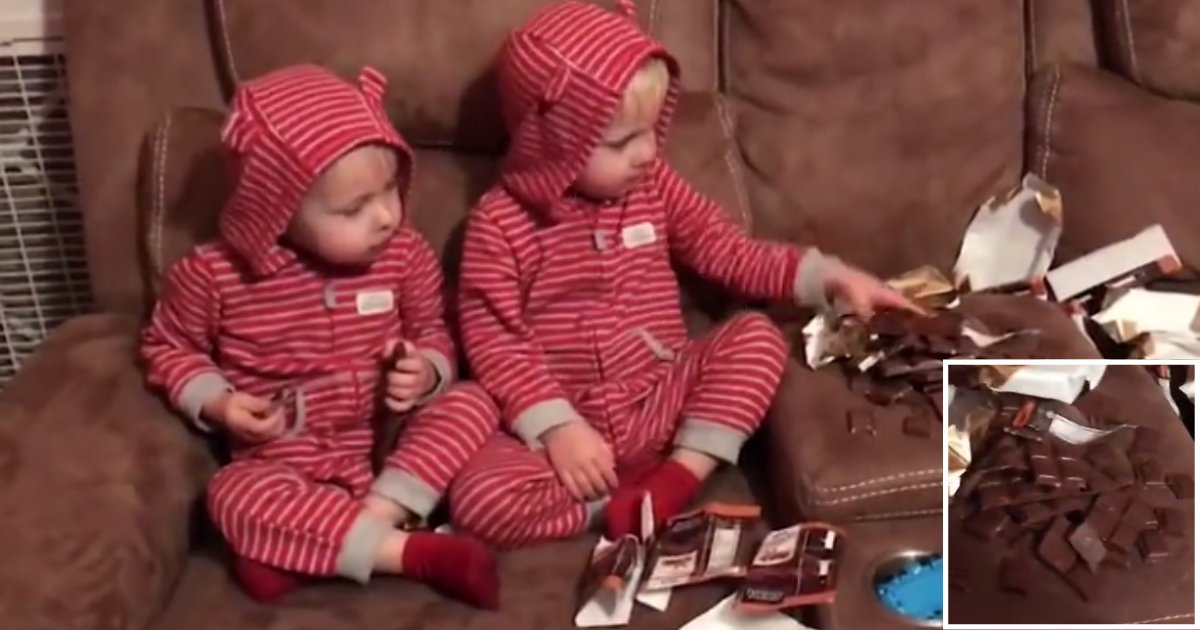 d3 1.png?resize=412,275 - Adorable Video of Twins Caught Chowing Down On Chocolate Together