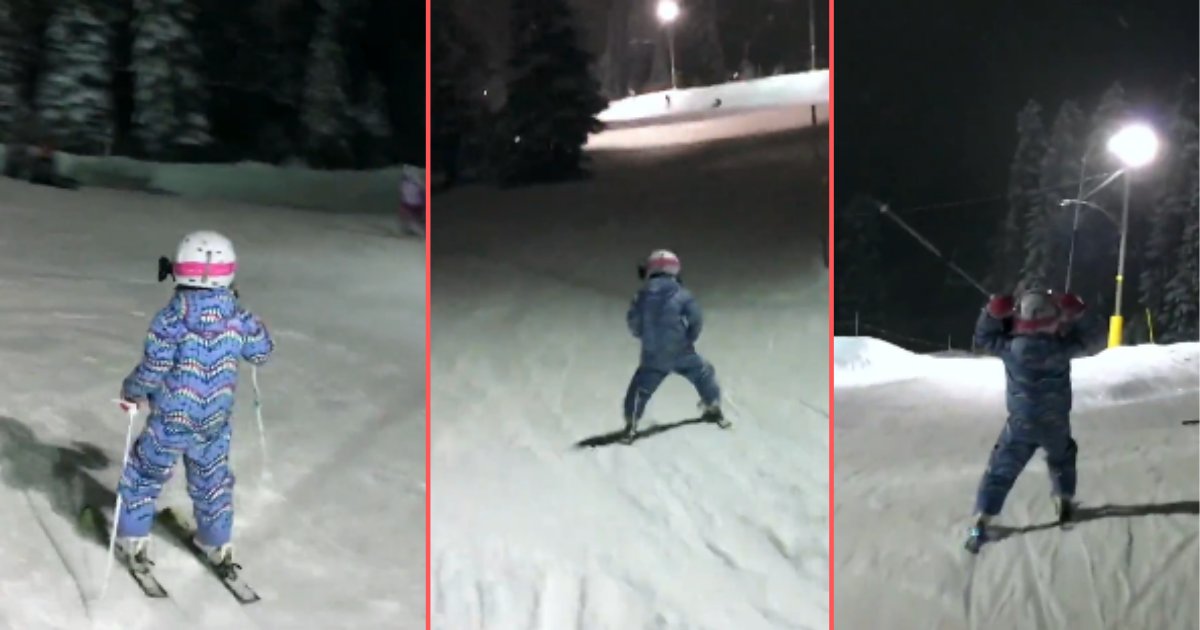 d3 14.png?resize=1200,630 - Une petite fille filmée en train de skier comme une pro