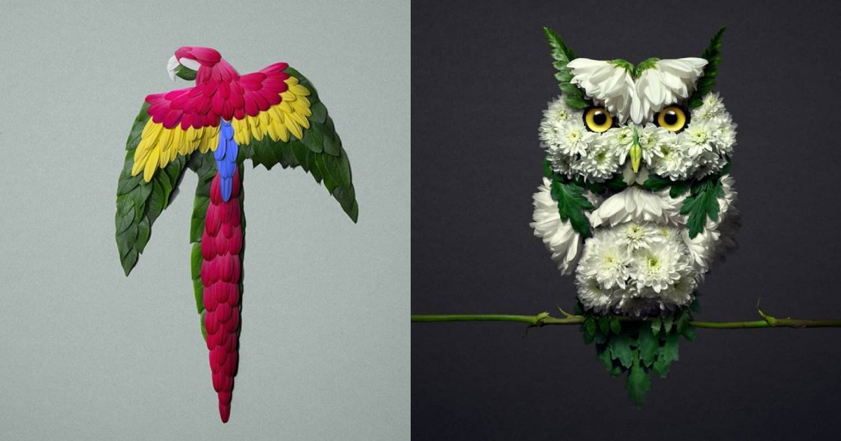 flower animal.png?resize=1200,630 - Amazing Results Of An Artist That Turns Flowers Into Animal Sculptures