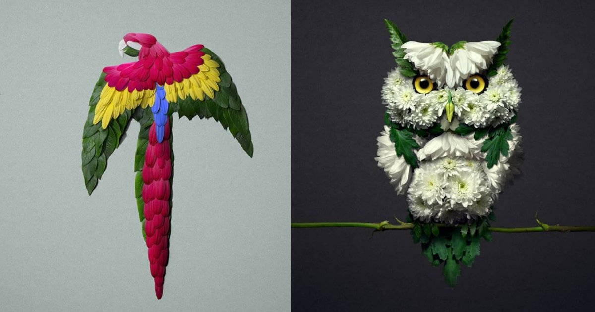 flower animal.png?resize=412,275 - Amazing Results Of An Artist That Turns Flowers Into Animal Sculptures