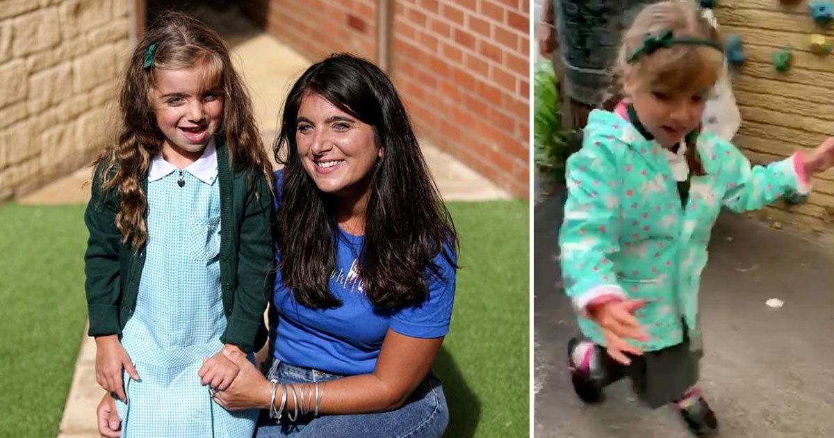 girl cerebral palsy walking.jpg?resize=412,275 - Five-Year-Old Girl With Cerebral Palsy Walked Into Her Classroom Unaided For The First Time