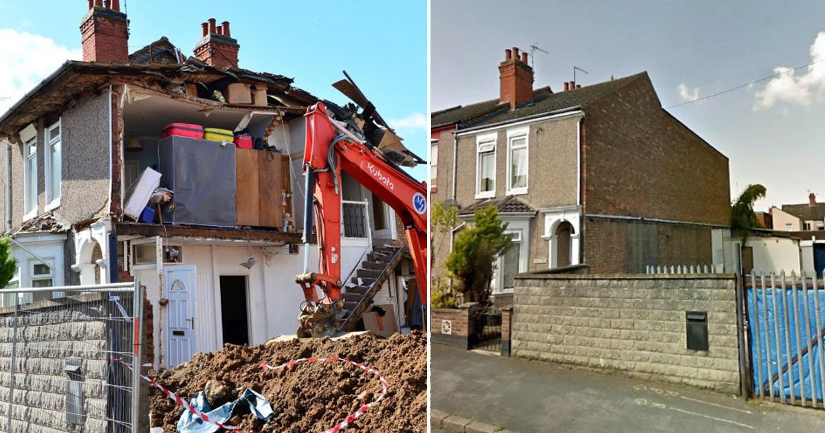 house collapsed building work.jpg?resize=412,275 - Family Left Homeless After Their House Collapsed Because Of Building Work Next Door