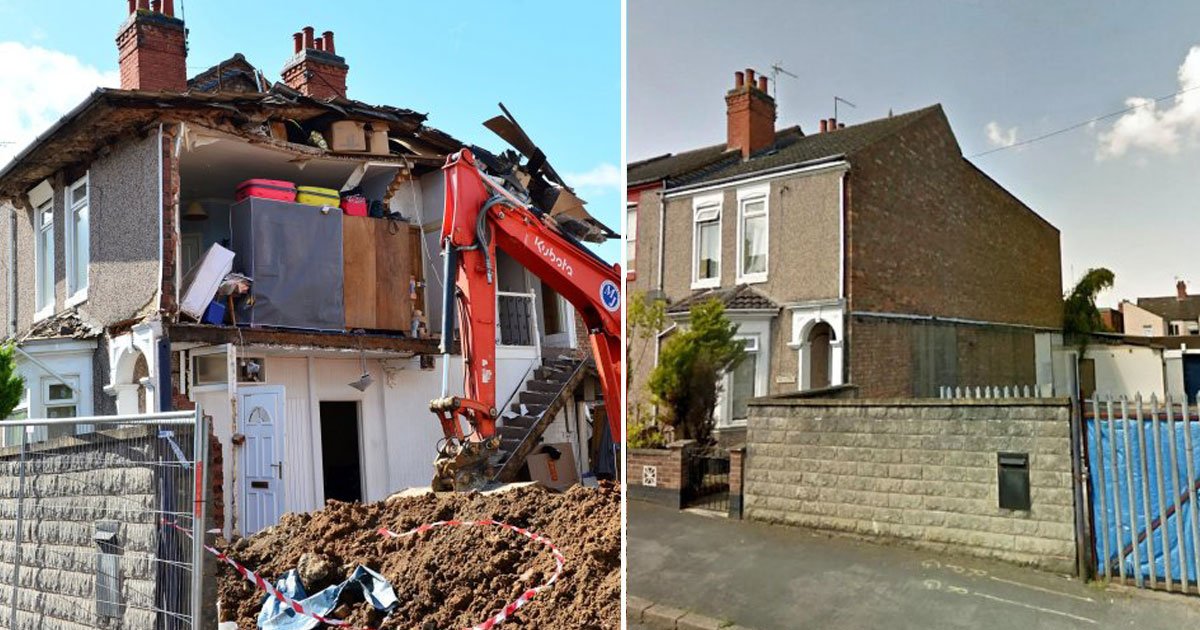 house collapsed building work.jpg?resize=412,232 - Family Left Homeless After Their House Collapsed Because Of Building Work Next Door